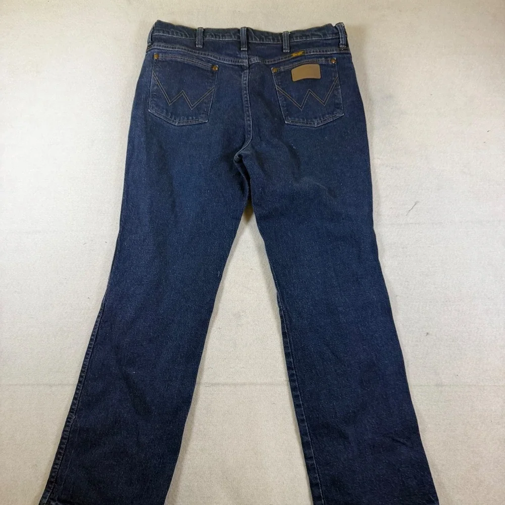 Wrangler 937STR Cowboy Cut Slim Fit Jeans Mens 36x30 Dark Wash Indigo Denim